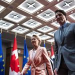 Ursula von der Leyen in Canada for talks on renewable energy and Ukraine aid